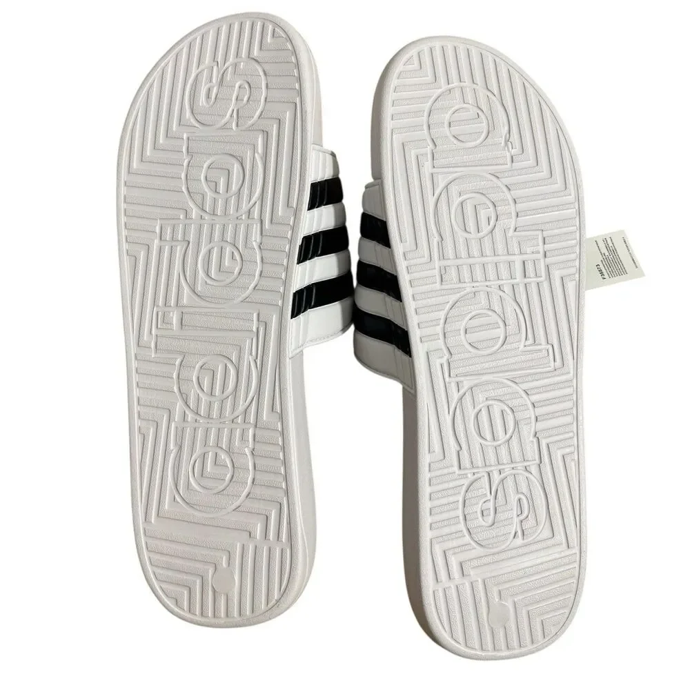 Adidas Adissage Slides Men’s Sz 18 White Sandals Athletic NEW